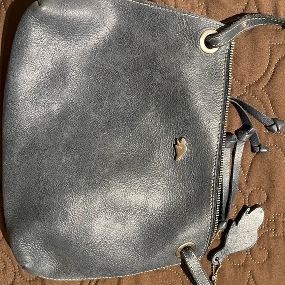 Authentic roots leather cross body bag Graphite colour - Picture 12 of 13